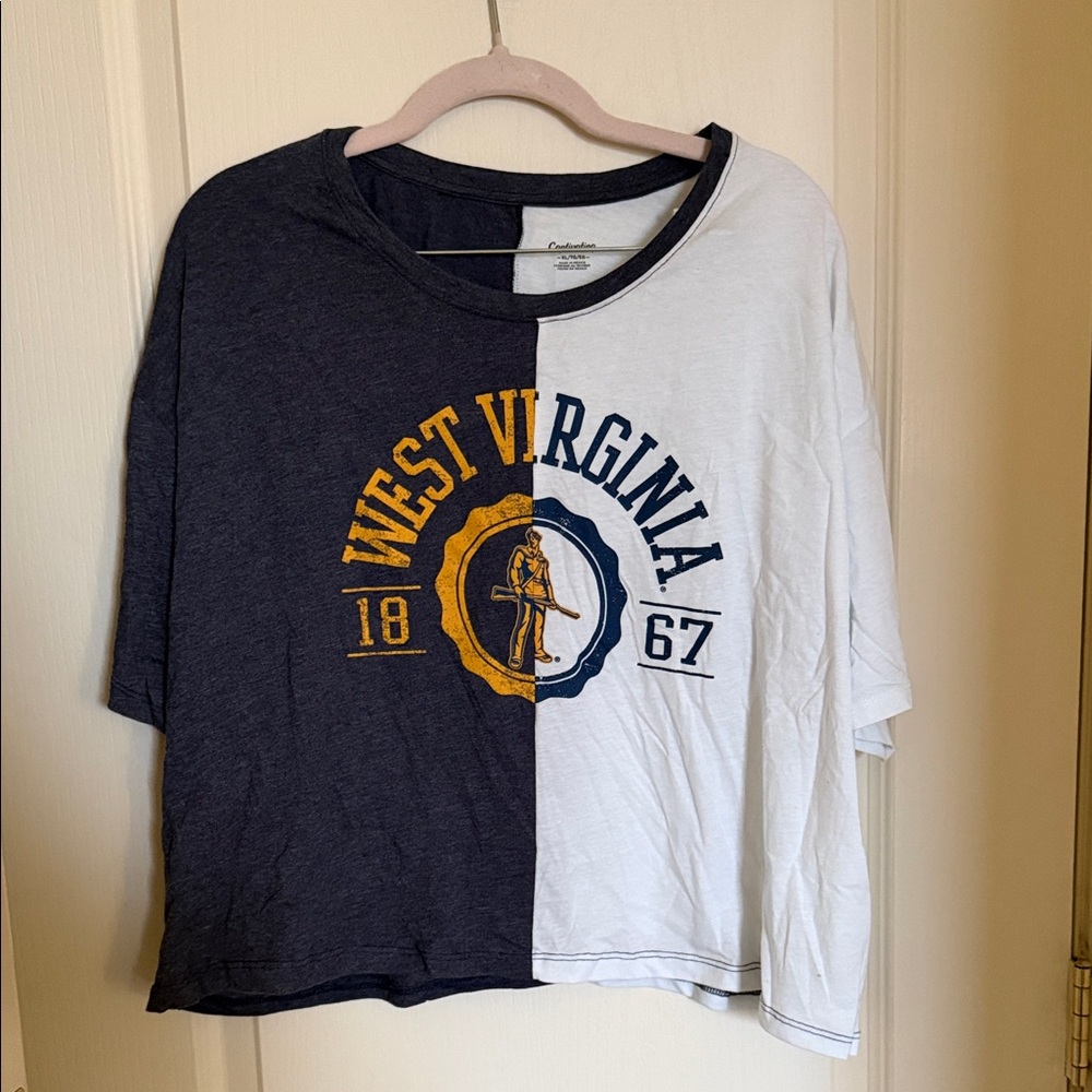 West Virginia Navy and White Tee